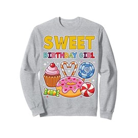 Sweet Birthday Girl Candyland Colorful Lollipop Kids Party Sweatshirt