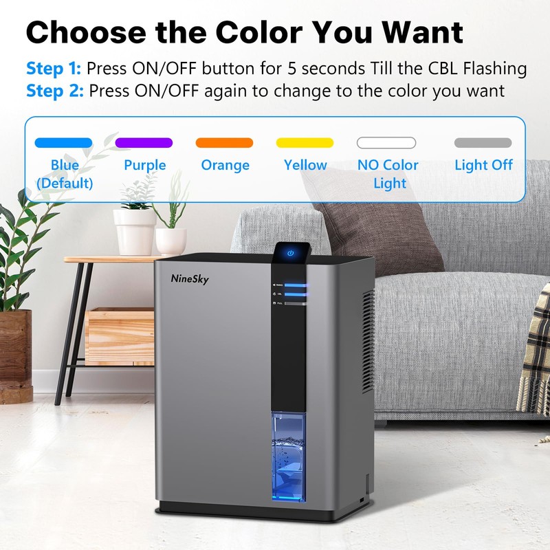 NineSky Dehumidifier for home, 98 OZ Dehumidifiers, Dehumidifiers for Room,Bathroom,
