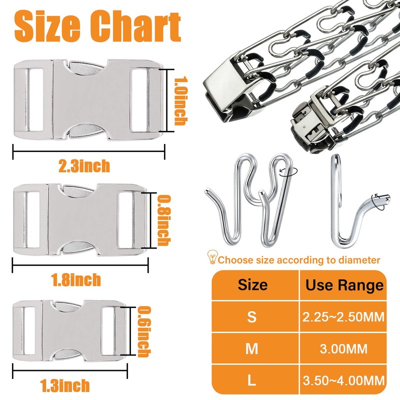 Dog Collar Buckle,Fastener Stainless Steel Buckle for Prong Dog Training
