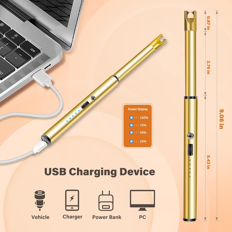Navpeak Electric Candle Lighter Windproof USB Rechargeable Flameless Long Neck