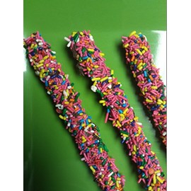 Chocolate Covered Pretzel Rods Rainbow Sprinkles Theme 16 Pieces