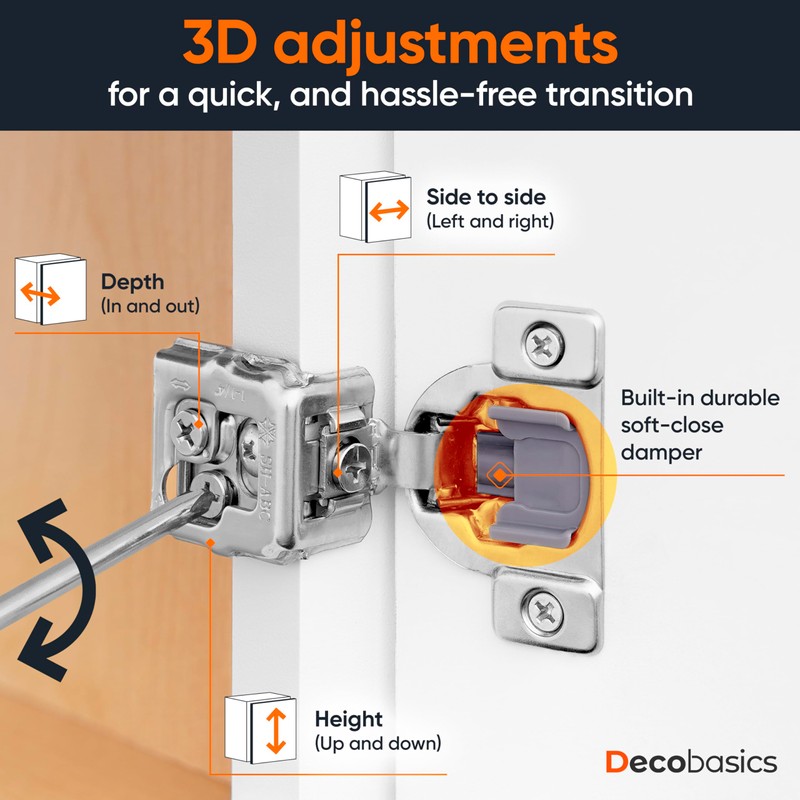 (Decobasics ONLY) Cabinet Restrictor Clips (40 Pack)- 86° Degree Angle