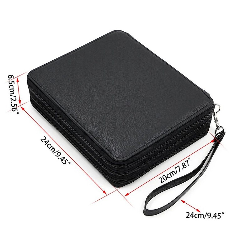 BTSKY Deluxe PU Leather Pencil Case For Colored Pencils -