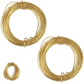 SHYSBV Picture Hanging Wire 32.5 Feet(10m) 2 Rolls Universal Brass Picture Wire Heavy Duty-Duty Brass - Flexible & Durable Hanging for Art, Photos, and Frames Artwork Up to 30 lbs