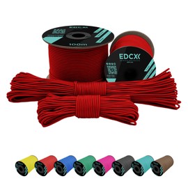 EdcX 2 mm Nylon Paracord 275 (15, 30, 50 and 100 m)– 100% Nylon rope, 3-Strand cord, Nylon cord 2 mm in Many Colours (Red, 15 m)