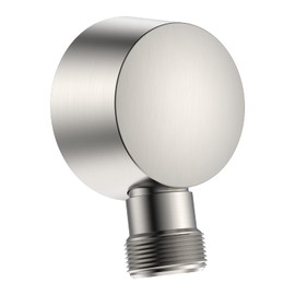 Lavatrum Wall Mounted Supply Elbow, Solid Brass Round Wall Supply Elbow with Check Valve (Brushed Nickel)