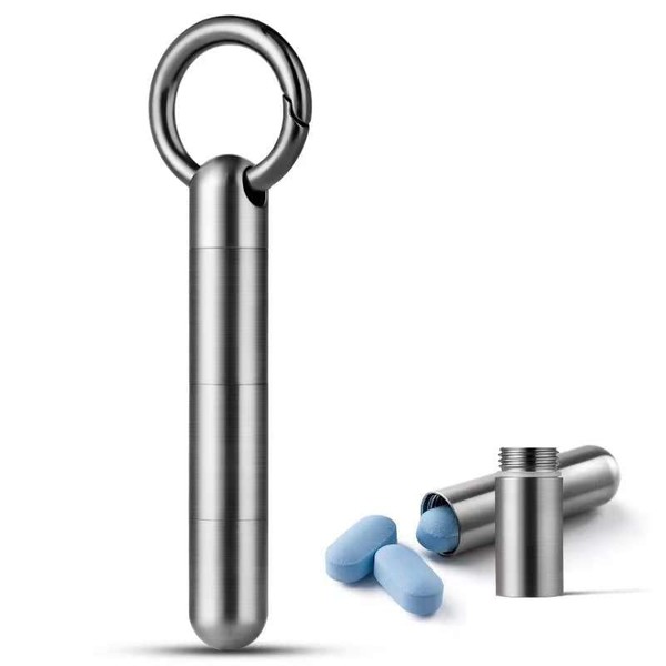 TI-MULTI Titanium (Ti) Medicine Case Waterproof Pill Case Portable Nitro