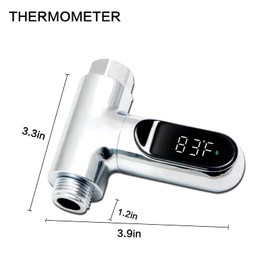 LynsaTac Shower Thermometer Instant-Read Thermometers for Bath, Water Temperature Thermometer with 360°LED Digital Display Rotating Screen, Suitable for Baby Bath Kitchen Bathroom