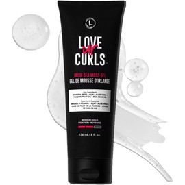 Love Ur Curls Irish Sea Moss Hair Gel, Medium Hold Hair Styling Curling Gel for Defined Curly Hair, Waves & Coils, Vegan, Cruelty Free, 236mL