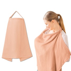 Goiern Nursing Cover for On the Go Nursing Scarf Nursing Apron, Muslin Nursing Cover for Babies, Soft and Breathable Nursing Cover, Nursing Cover for Breastfeeding Pink, pink