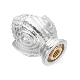 PATIKIL 36 x 28mm Lamp Finials Caps Knob, 1 Set Solid Lamp Shade Top Decoration Screw Cap Nuts with Brass Reducing Adapter for Table Lamps Floor Lamps, Silver Tone