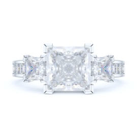 PRSTANI Sterling Silver 1.5ct Classic Three Stone Style All Simulated Princess Cut Diamond Promise Engagement Ring (9)