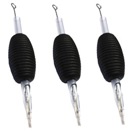Professional Tattoo Grip Tubes with Needles, 1 Inch, 20-Piece Set, Black (7 Round Mag CM)