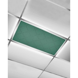 TOUBE 1 Pack Fluorescent Light Covers Geometric Lattice Texture Green Magnetic Light Cover Fluorescent Light Shade Panel Ceiling Magnetic Light Filters for Home Drop Ceiling, 4 x 2 Feet
