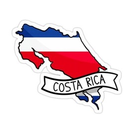 Costa Rica Map Sticker Decal for Wall, Laptop, Cell, Truck Sticker for Windows, Cars, Trucks 5" Inch