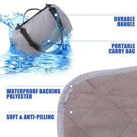 Tranqun 2 Large Outdoor Blanket 78'' x 55'' Quilted Windproof Waterproof Fleece Sandproof Stadium Foldable Warm Blanket for Camping Picnic Sporting Events Cold Weather (Gray)