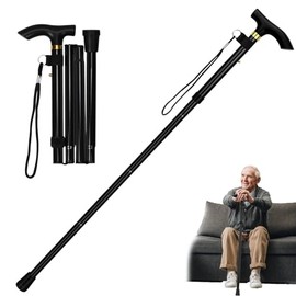 Bastones para Adulto Mayor, Bastón Plegable Ajustable, 5 Ajustable en Altura, Plegable. Baston Retractil, 85 a 95 cm, Bastón para Ancianos y Adultos