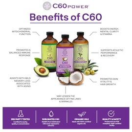 Aceite de coco MCT orgánico C60 Purple Power, Púrpura, 118,29 ml