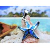 1010 341 REAL STERLING SILVER STARFISH PENDANT WITH BLUE OPAL