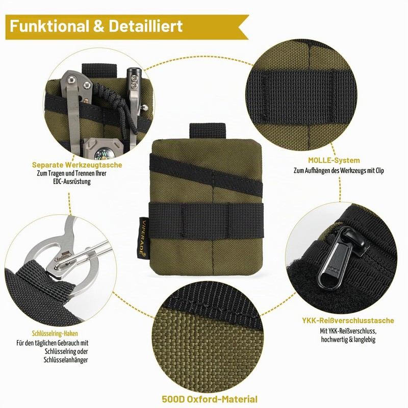 VIPERADE VE13 Mini EDC Pouch, Small EDC Organiser Bag with