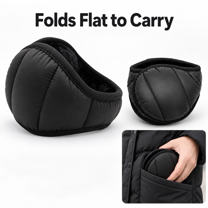 Foldable Ear Muffs for Winter – Soft Plush Windproof Ear