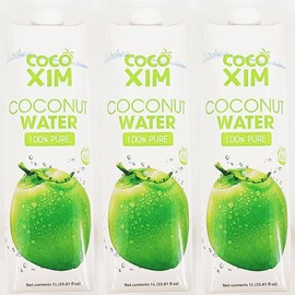 Coconut Water, 100% Pure, 1L, 33.81 fl oz, Pack of 3