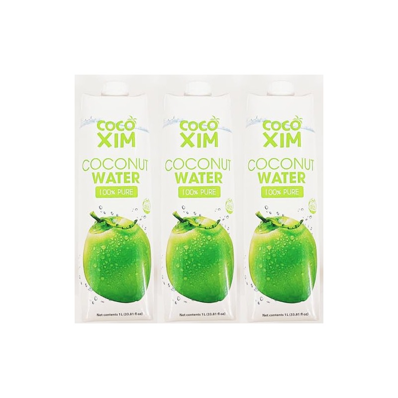 Coconut Water, 100% Pure, 1L, 33.81 fl oz, Pack of