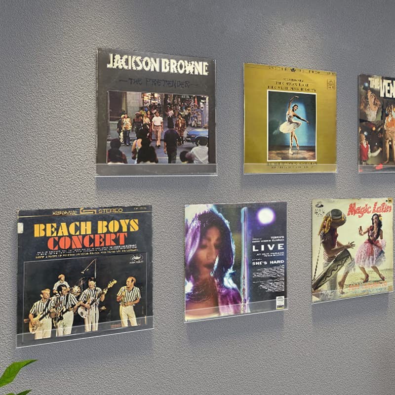 EWIGE Vinyl Record Wall Mount Pack of 6 Acrylic Storage