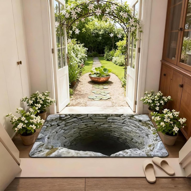 Genérico Tapete de Piso Visual 3D Absorbente Suciedad para Puerta