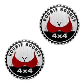2Pcs Booble Bounce Badge Rated Car Emblem, 4 x 4 Metal Automotive Badge 3D Metal Car Badges Emblems Round Decals Car Badge Decals Stickers Compatible for Jeep Wrangler SUV Vehicles Trucks Emblems