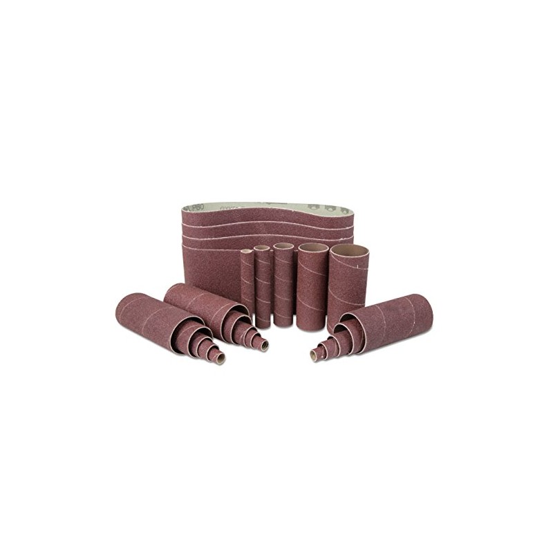 WEN 6524SP120 120-Grit Combination Belt and Sleeve Sandpaper Set, 24-Pack