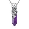 Lattd Raven Necklace with Amethyst 925 Sterling Silver Gothic Crescent