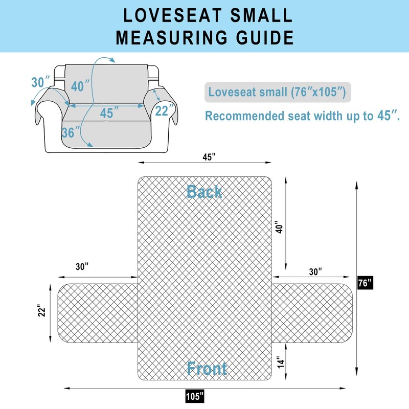 Luxshare Home Reversible Loveseat Sofa Covers Couch Cover Furniture Protector(Loveseat