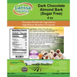 Dark Chocolate Almond Bark (Sugar Free) (4 oz, ZIN: 525774) - 3 Pack