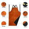 shenwld Leather Welding Work Apron, Heavy Duty Heat & Flame-Resistant