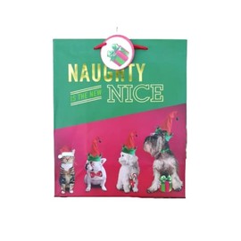 Gift Bag Bundle - Naughty is The New Nice - Set of 3, Medium, Christmas, Holidays, Presents, Wrapping, Dogs, Cats