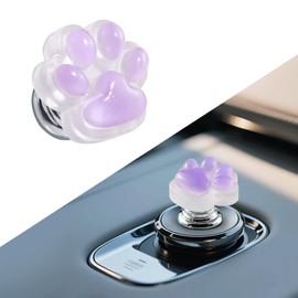NORXUAZE Car One-Touch Start Button Cover - Cat Paw Design Resin Engine Start Stop Cover, Purple Car Accessories Easy Install for Women (Cute Decor)
