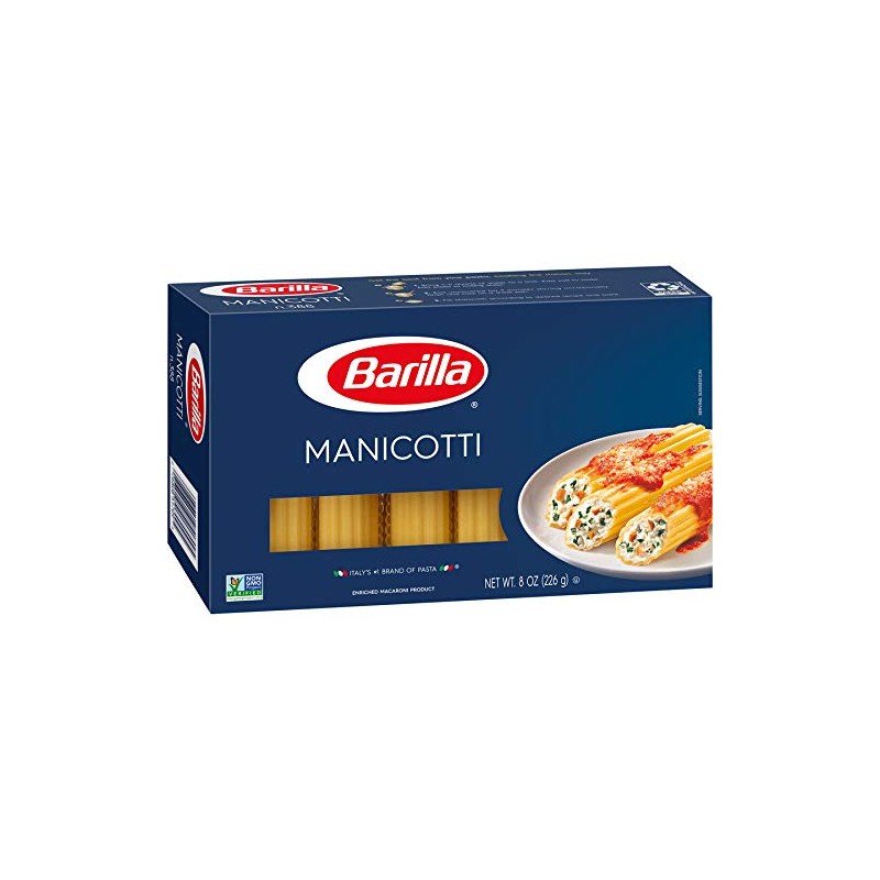 Barilla Pasta, Manicotti, 8 Ounce (Pack of 4)