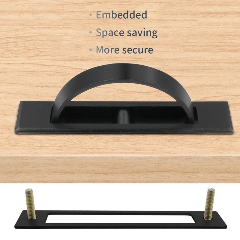 XnxnzhHo Hidden Cabinet Pulls, 2-Pack Brushed Low Profile Drawer Handles,