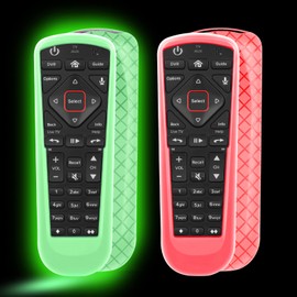 2 Pack Remote Cover for Dish Network Remote Control 52.0/54.0, Silicone TV Remote Case Skin Sleeve Glow in The Dark Green and Red