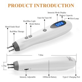 Electronic Acupuncture Pen Cordless Meridian Massage Pen Rechargeable 2 Pulses 2 Probes Stimulator Device Meridian Acupressure Pen for Pain Management (White - Dual Probes)