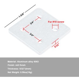YIDU69Q 8 Pcs 4 Hole Flat Square Plate for 2020 T-Slot Aluminum Profile, Straight Joint Plate