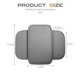 SCUARI Center Console Cover,Arm Rest Cover for Car,Car Accessories Car Center Console Cover,Center Console Cover with Storage Bag,Car Interior Accessories for Most Vehicles Vehicles SUV (Gray)