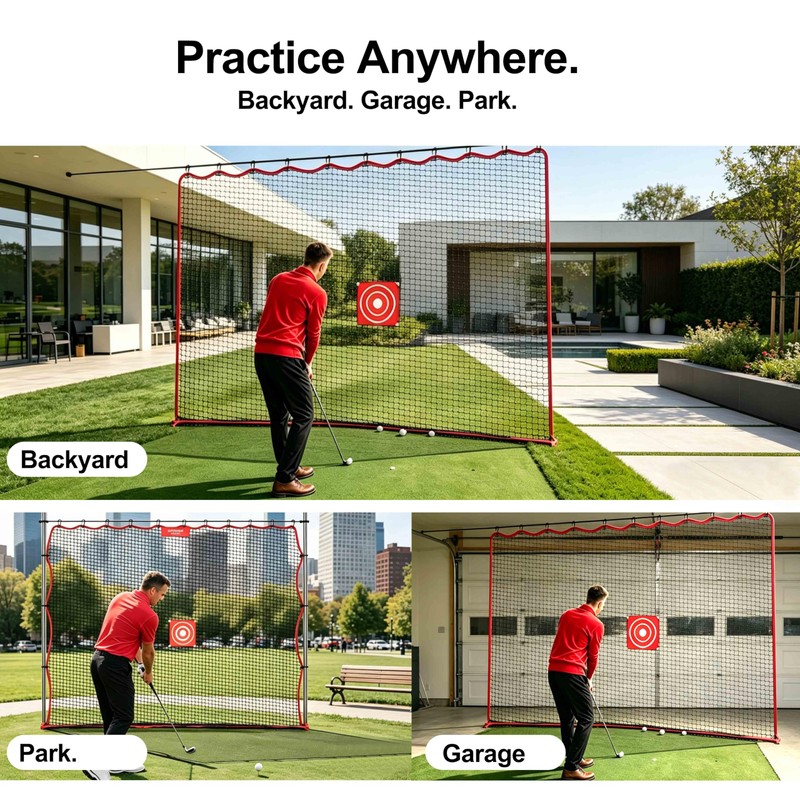 10 x 10 Ft Heavy-Duty Golf Practice Net, Multi-Sport Hitting