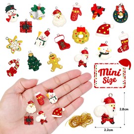 FUKPO Pack of 18 Christmas Figures Small Set, Miniature Ornaments Christmas Mini Christmas Decoration Pendant for Crafts, Resin Figures, Table Decoration, Christmas Decoration, Small Decoration,