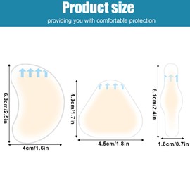 30 Pcs Gel Foot Bandages, Three Styles Gel Cushion Pads for Feet Waterproof Hydrocolloid Bandages for Foot Heel Toe Protect & Cushioning