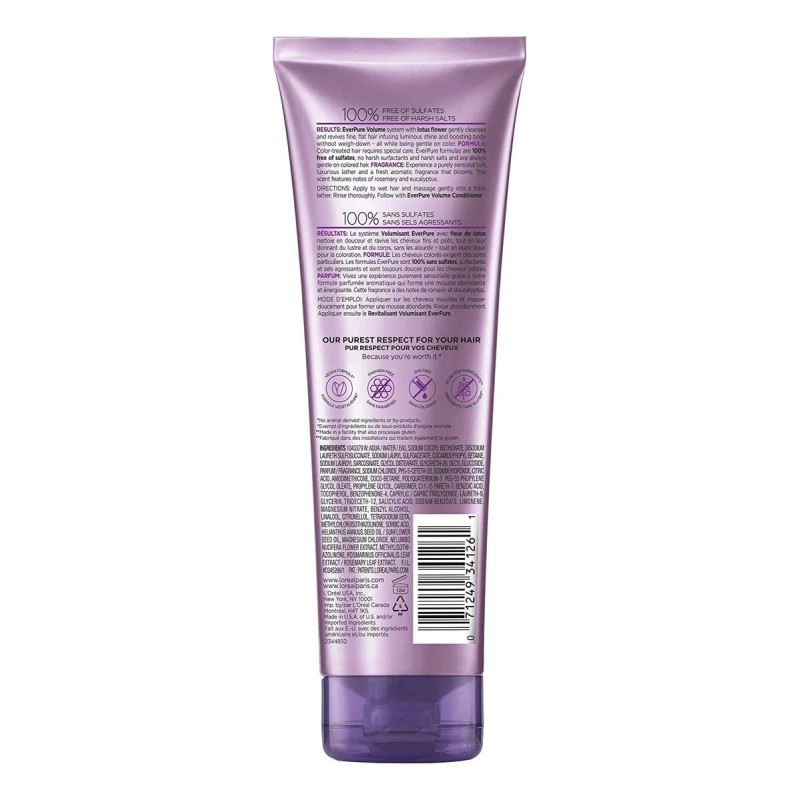 Shampoo Oréal Paris Ever Pure Volume 250 100 Vegano