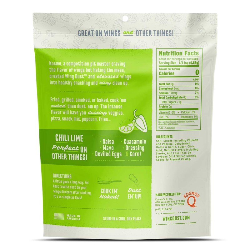 Kosmos Q Chili Lime Wing Dust, Fiery & Zesty Chicken