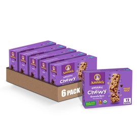 Annie's Homegrown Chocolate Chip Organic Chewy Granola Bars, 12 Packs, Whole Grains, 10.68 Ounces (Pack Of 6)