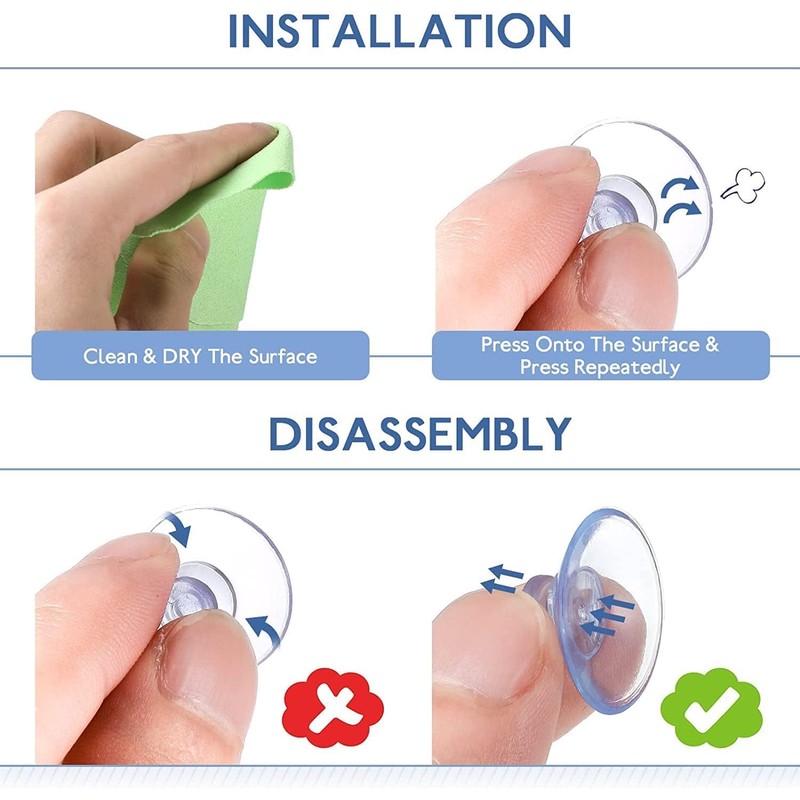 FCSNJH 25 Pieces 20 mm Transparent Suction Cups Suction Cups